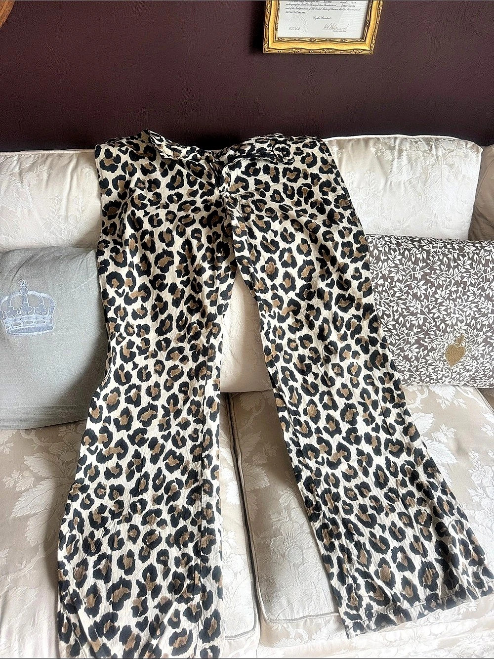 Women's Wide Leg Leopard Print Pants